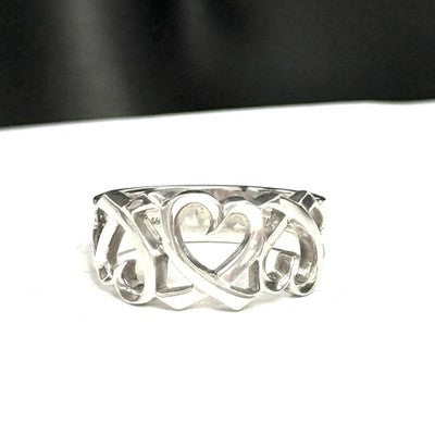 Authentic Tiffany & Co Paloma Picasso Triple Loving Heart Ring size K 1/2