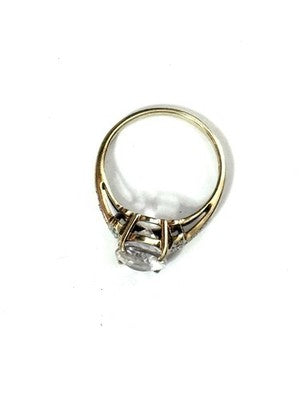 Rare White Tourmaline & Diamond  9K Gold Cocktail Ring