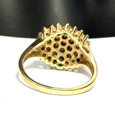 Fabulous Vintage 1ct Champagne Diamond Cluster Ring