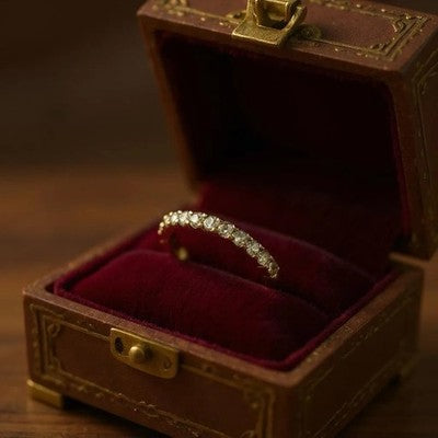 15 Diamond 0.45ct Gold Stacking Ring Size K