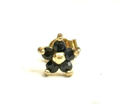 Sparkling Sapphire Flower 9ct Gold Stud Earrings