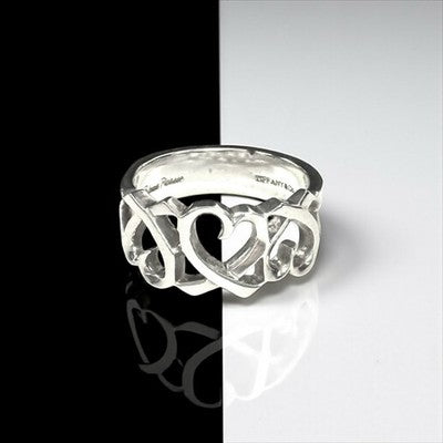 Authentic Tiffany & Co Paloma Picasso Triple Loving Heart Ring size K 1/2