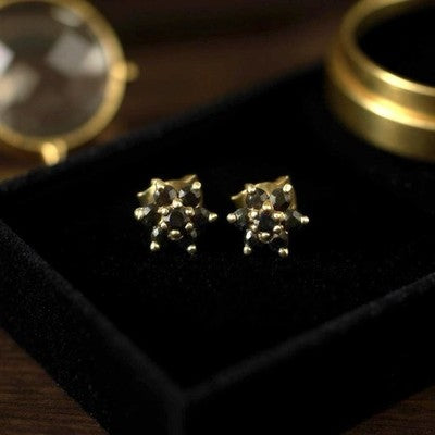 Multi Sapphire Flower 9ct Gold Stud Earrings