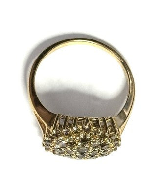Fabulous Vintage 1ct Champagne Diamond Cluster Ring