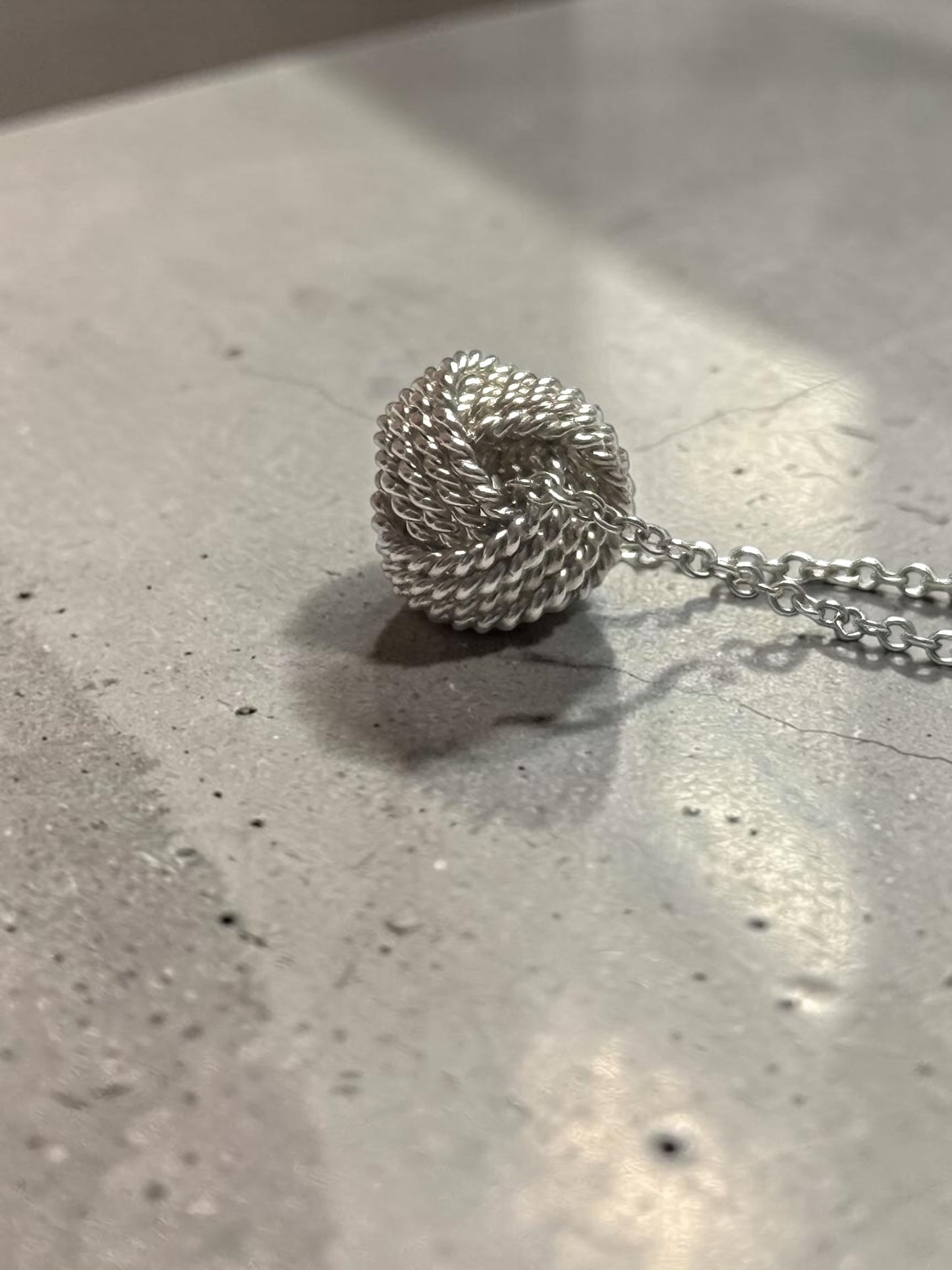 Tiffany & Co Knot Pendant & Chain 925 Silver