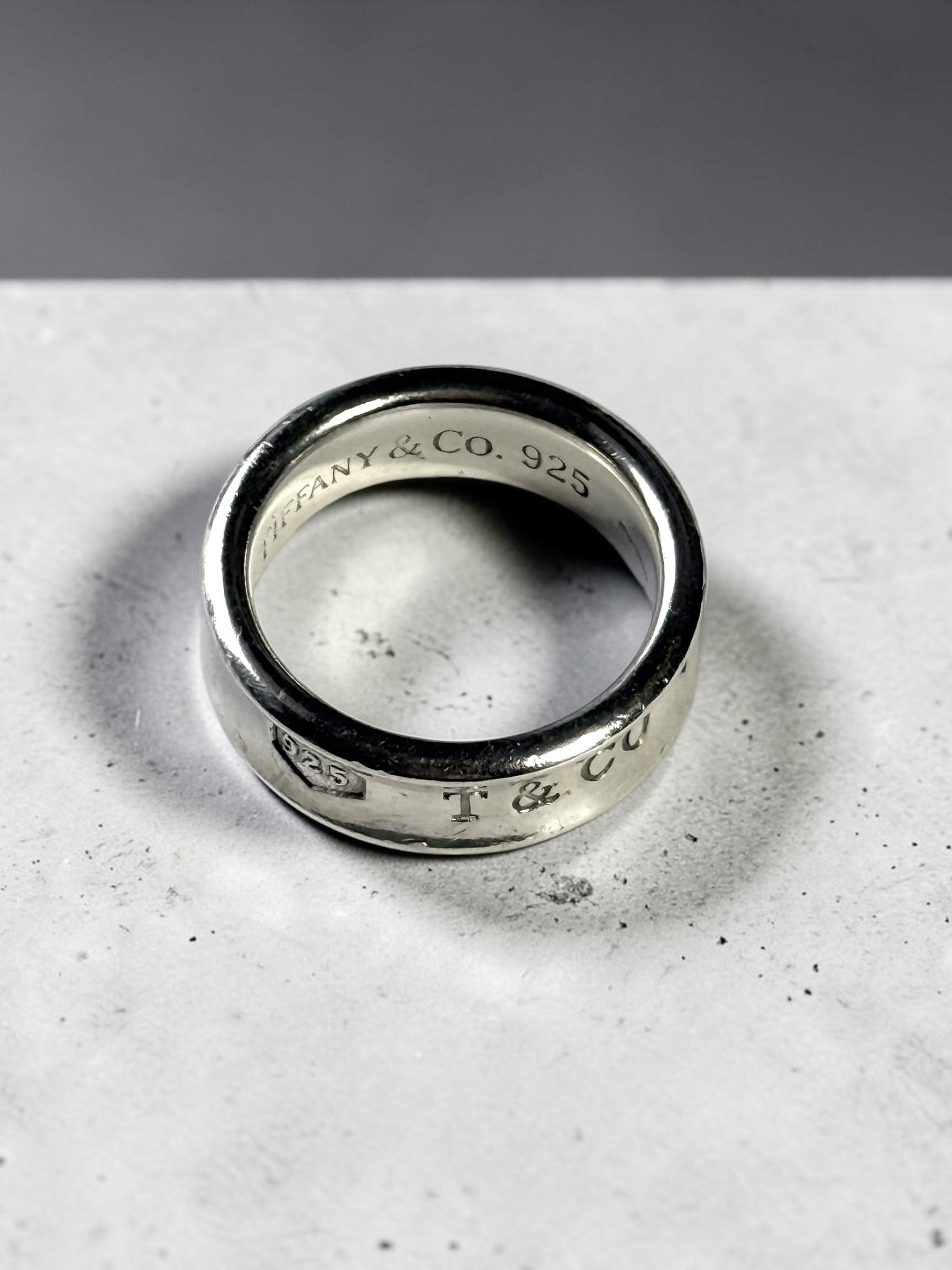 Tiffany & Co Concave Band 1837 Silver 925 Ring Size O 1/2