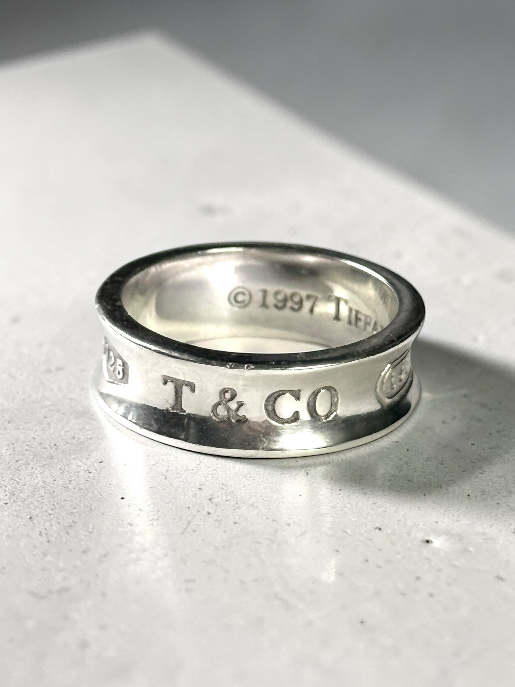 Tiffany & Co Concave Band 1837 Silver 925 Ring Size O 1/2