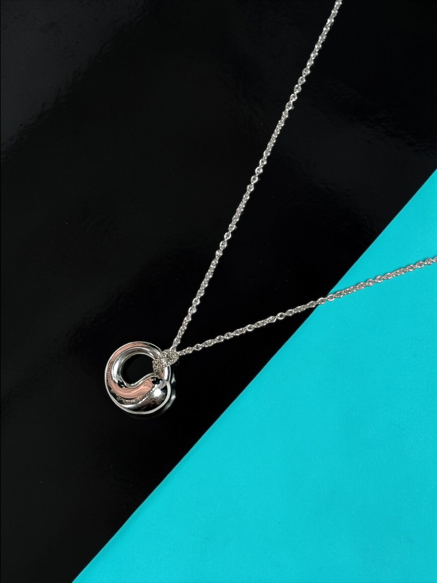 Authentic Tiffany & Co - Elsa Peretti Eternal Circle Pendant & Tiffany Chain
