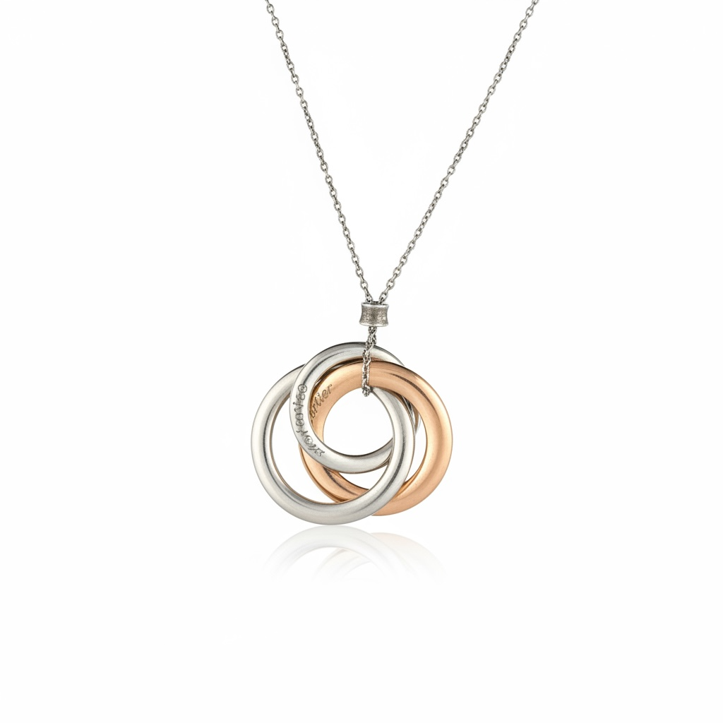 Rare Tiffany & Co Rubedo Three Circle Pendant & Chain