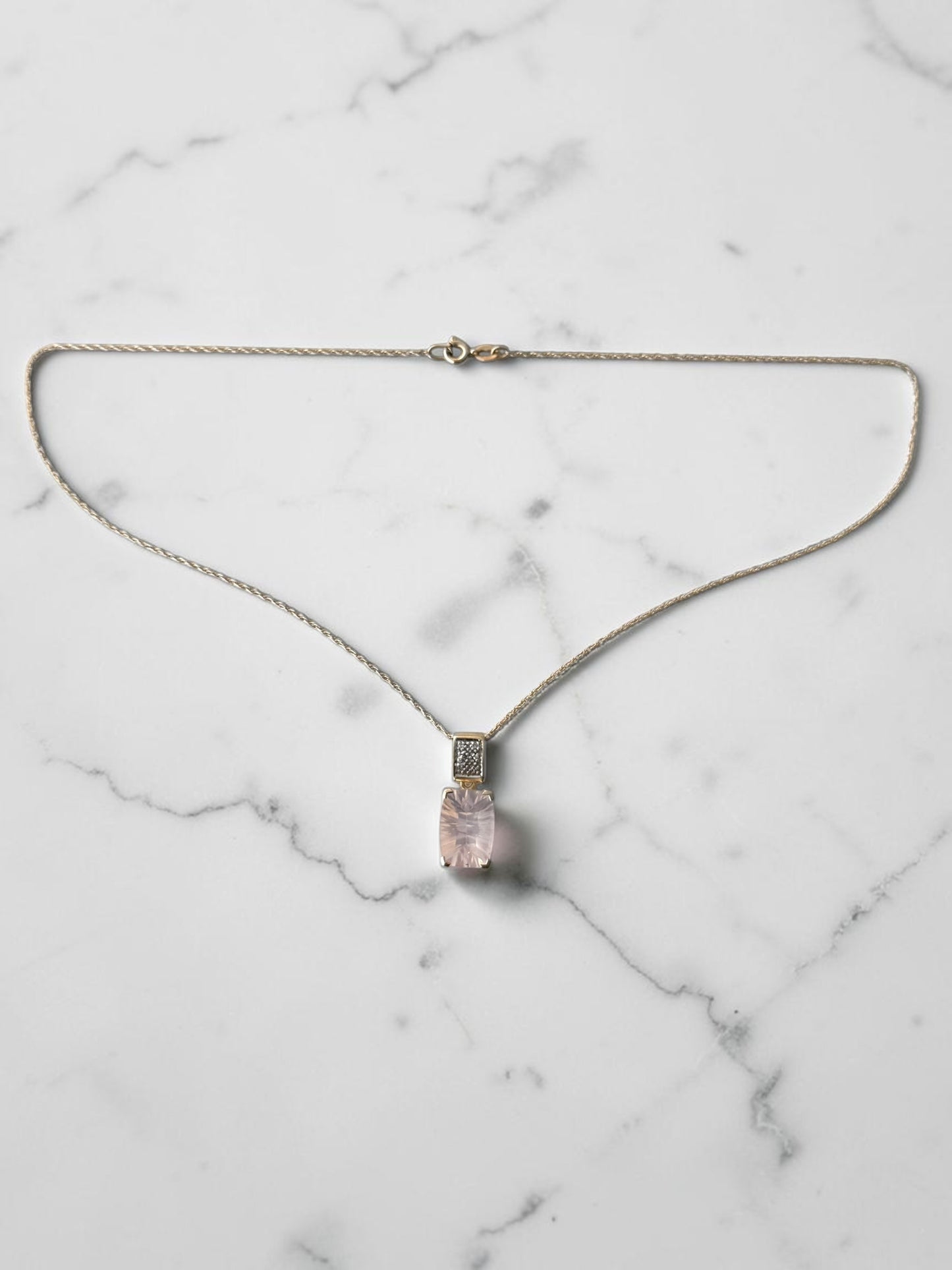 Stunning Gold Framed Diamond & Pink Spinel Pendant