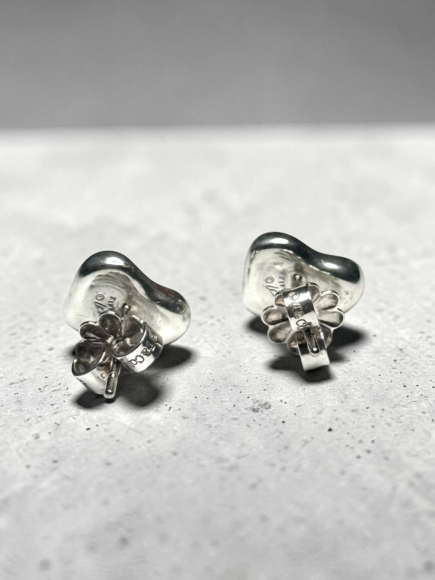 Tiffany & Co Elsa Peretti Full Heart Silver Earrings
