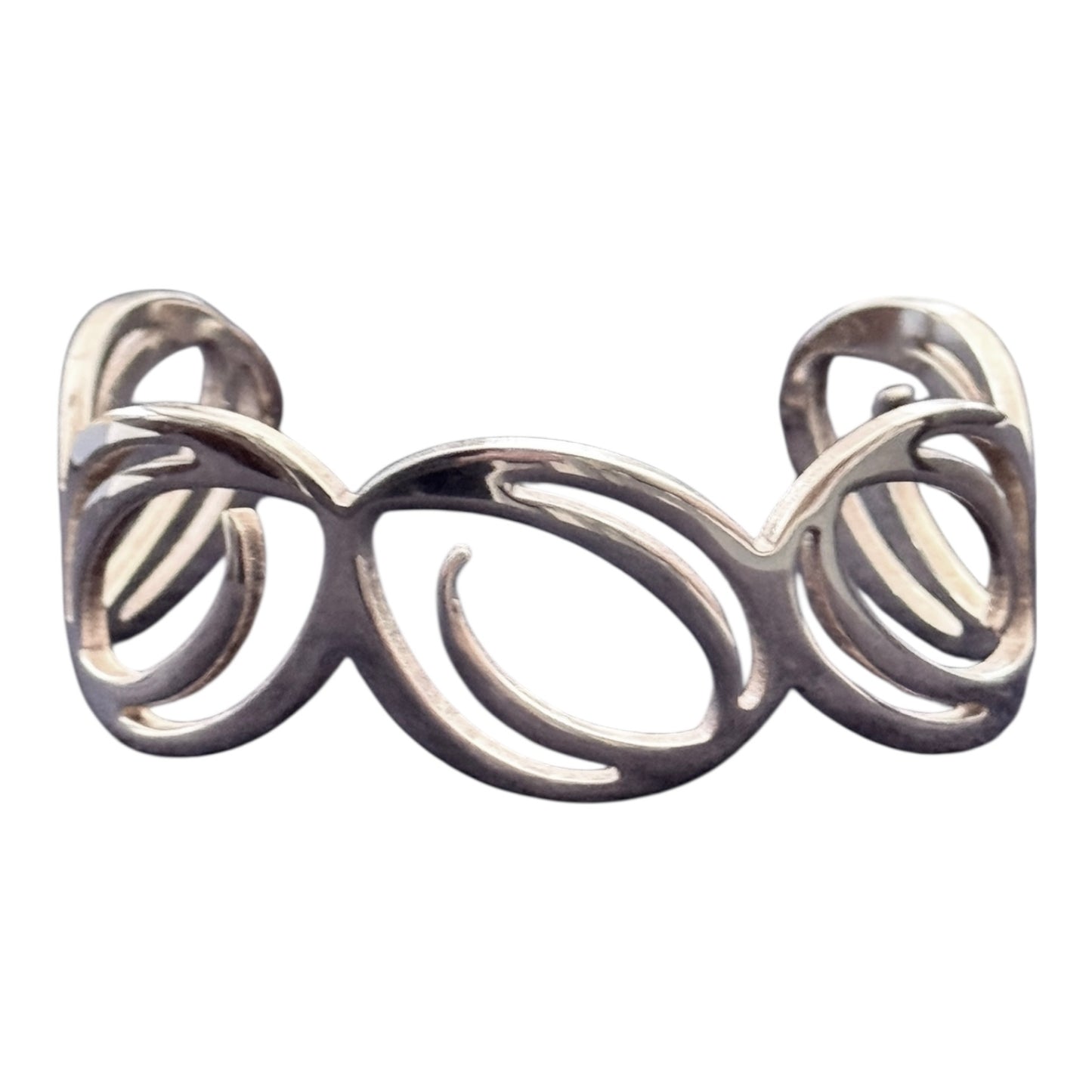 Medium Silver 925 Decorative Bangle 7.25"