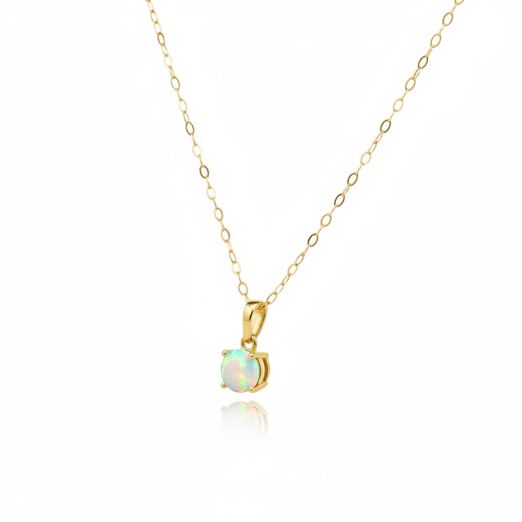 New AAA Opal 9ct Gold Pendant & 18" 9ct Gold Chain