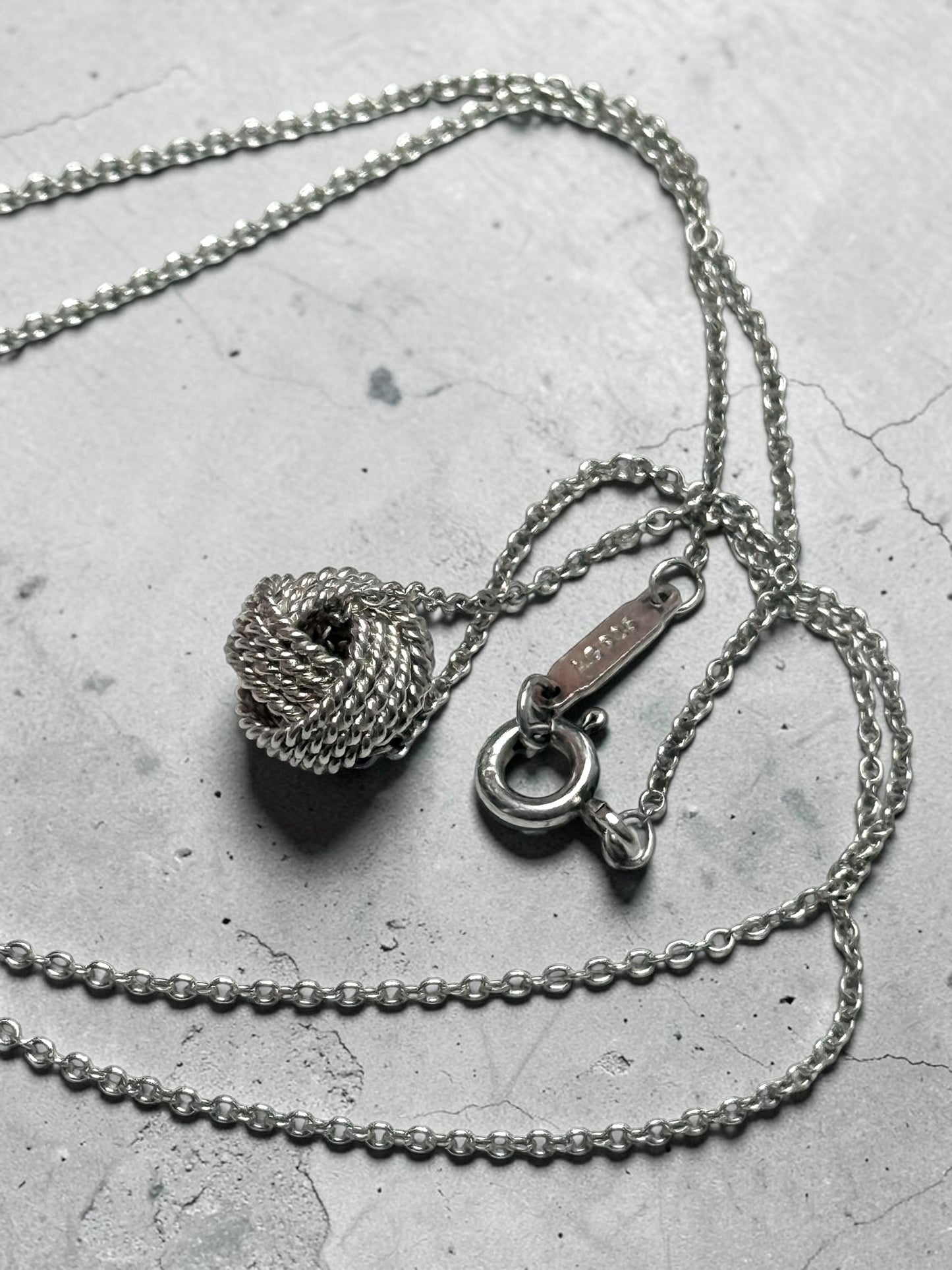 Tiffany & Co Knot Pendant & Chain 925 Silver