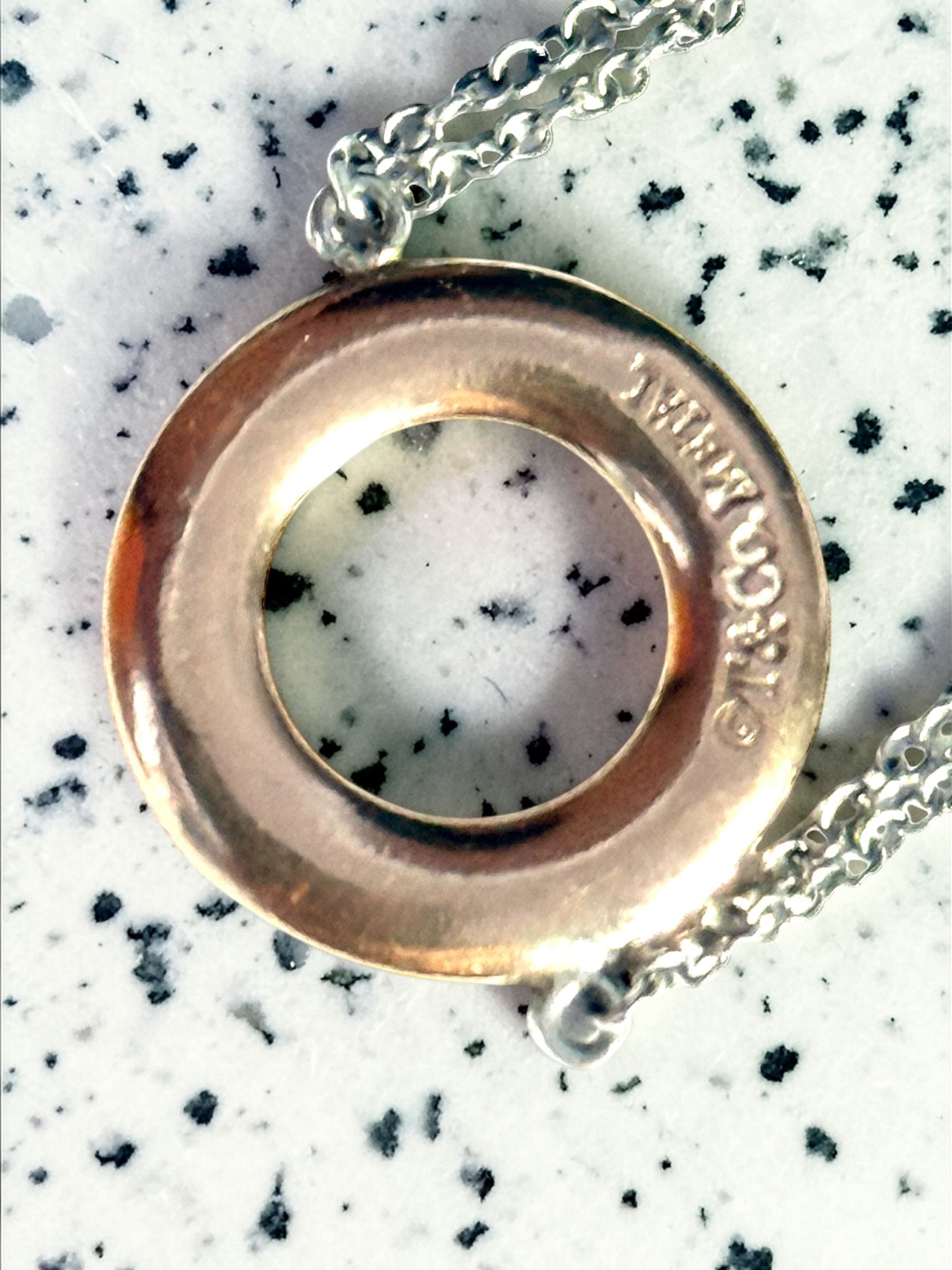 Tiffany & Co Rare Rubedo Circle Silver Double Chain Bracelet 7"