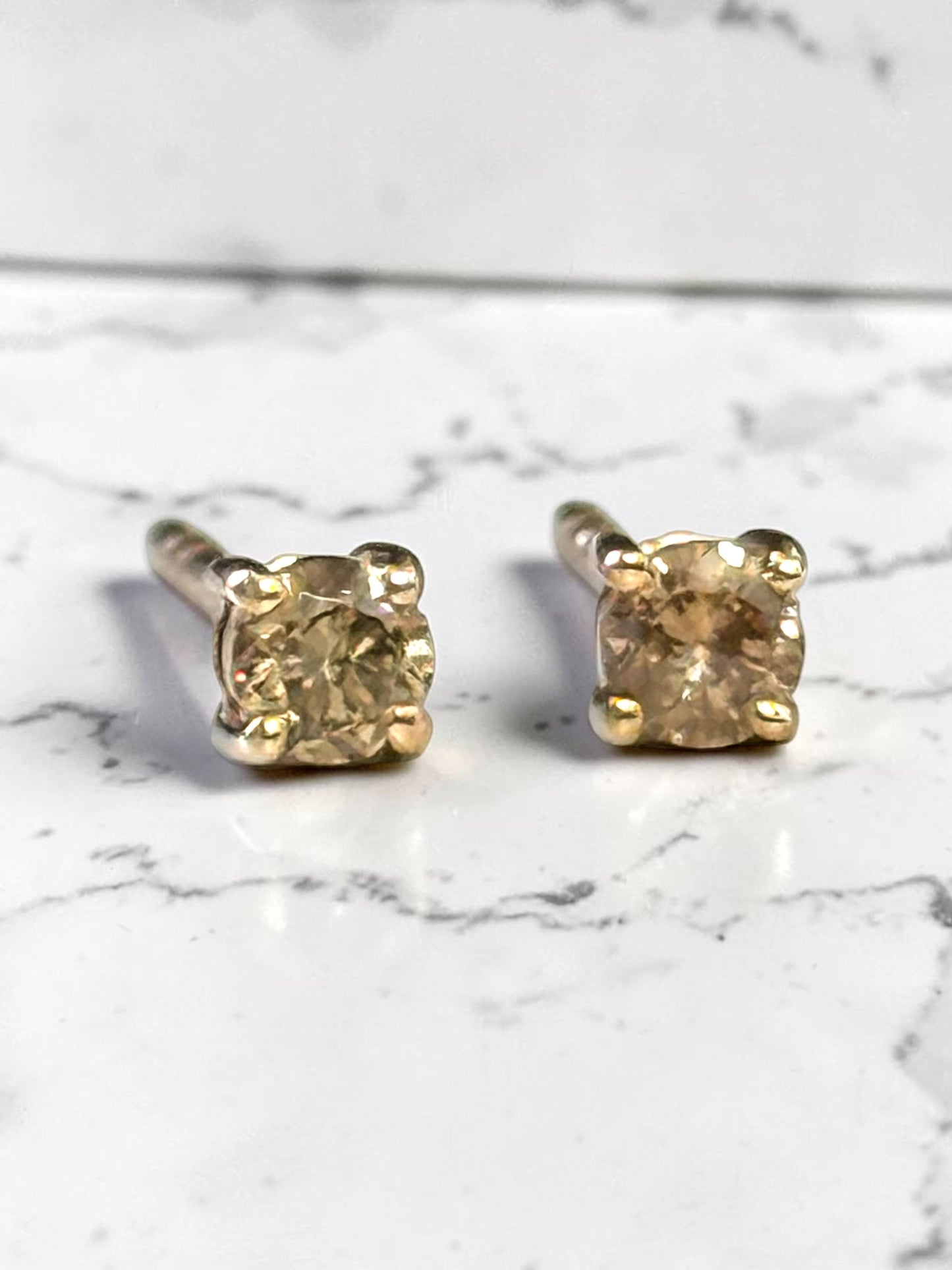 0.2ct Champagne Diamond 9K Rose Gold Earring Studs