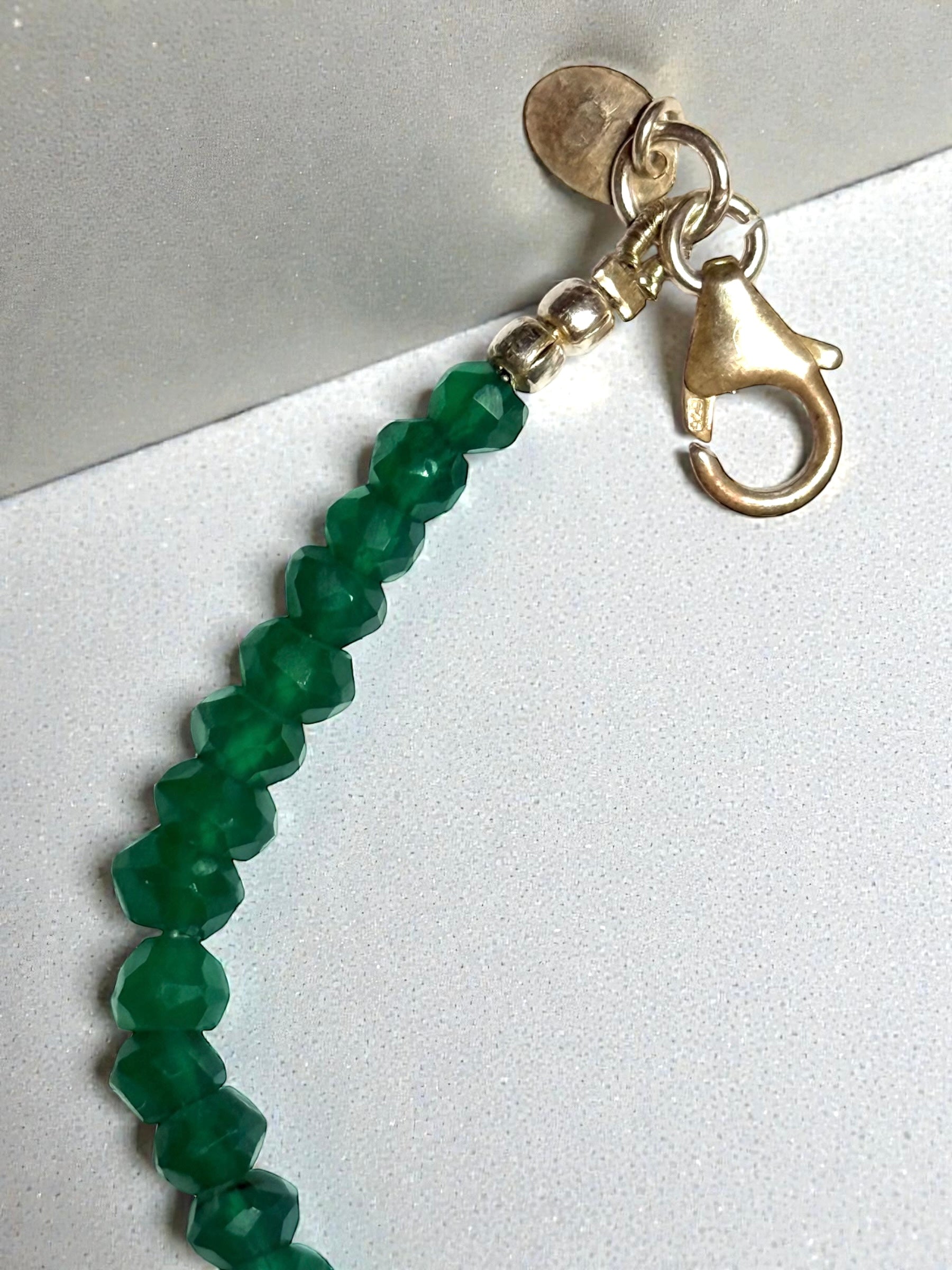 Silver Verde Onyx Beaded Bracelet