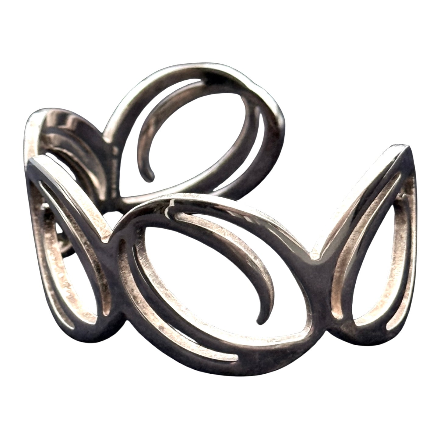 Medium Silver 925 Decorative Bangle 7.25"