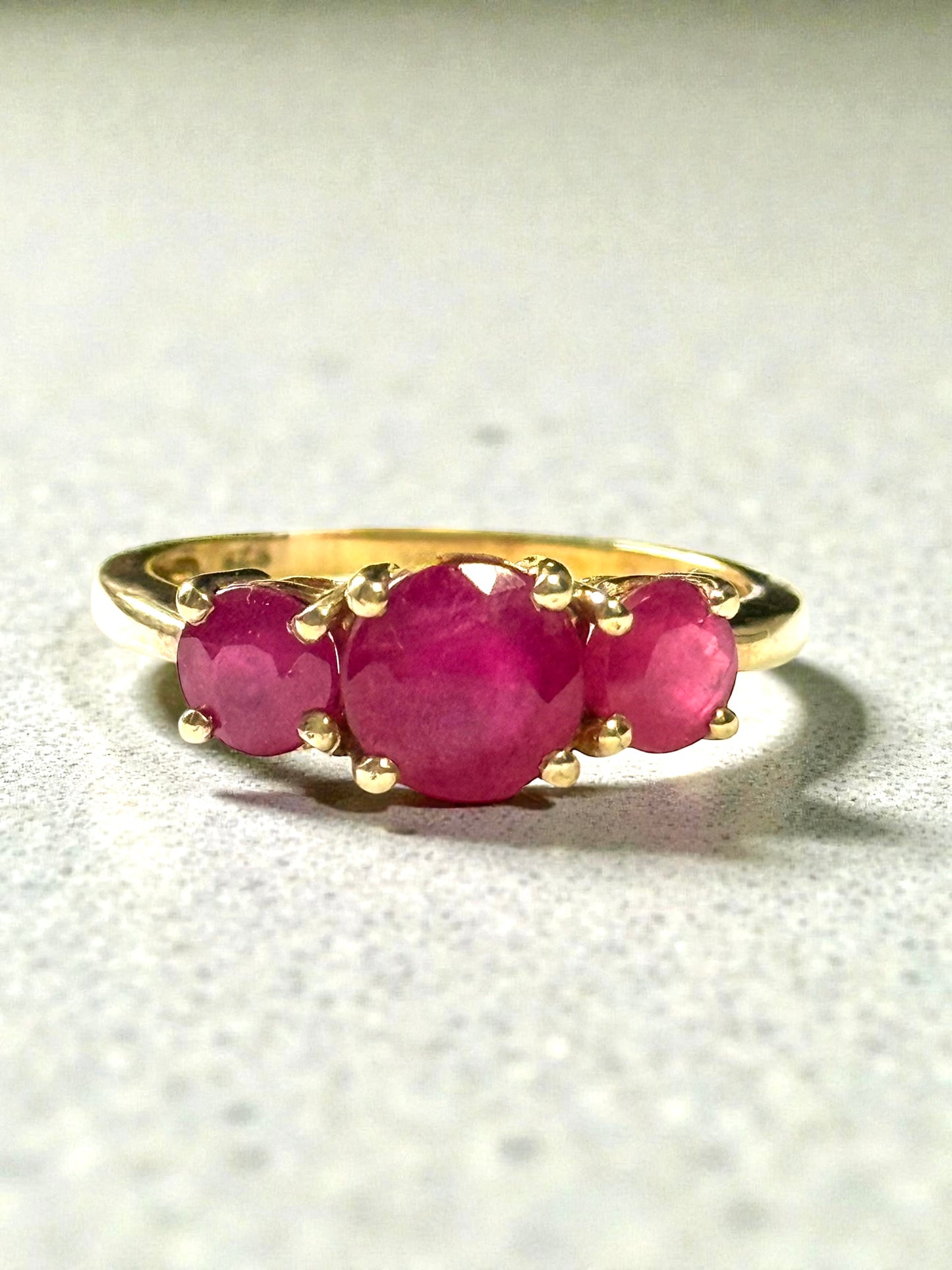 Trilogy 2.2ct Ruby GP 925 Ring Size Q