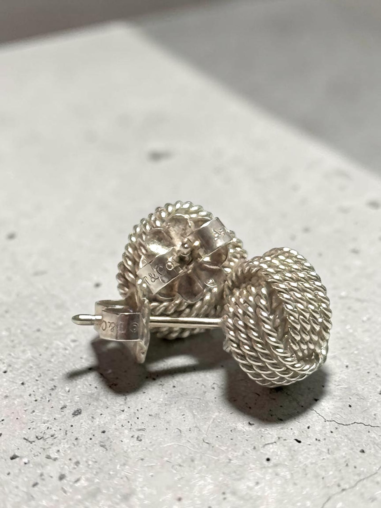 Tiffany & Co Knot Earrings 925 Silver With Original Backs