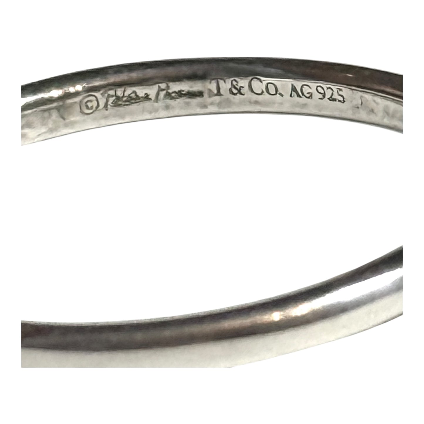 Tiffany & Co Paloma Picasso Olive Leaf Pearl Ring Silver 925