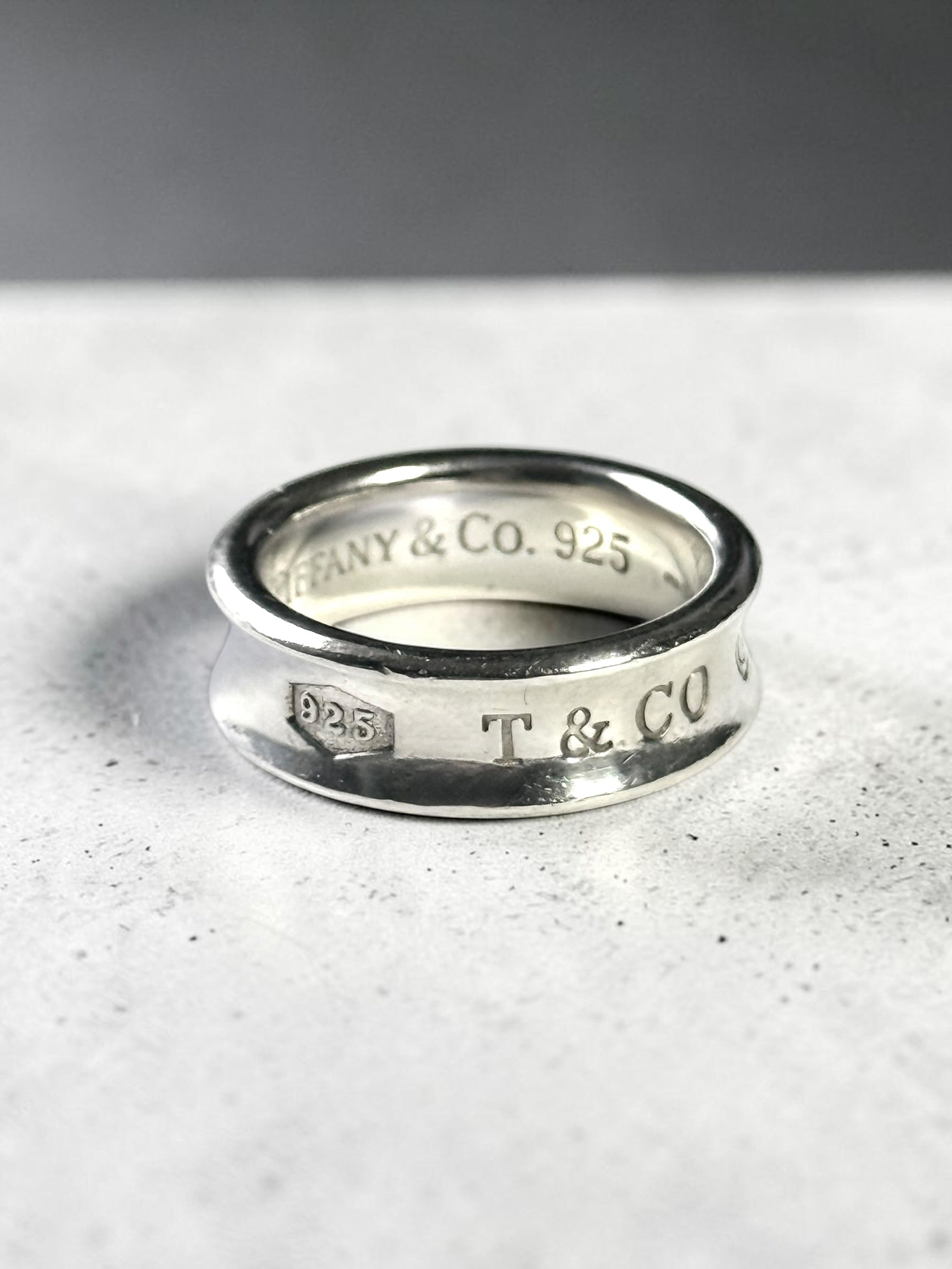 Tiffany & Co Concave Band 1837 Silver 925 Ring Size O 1/2