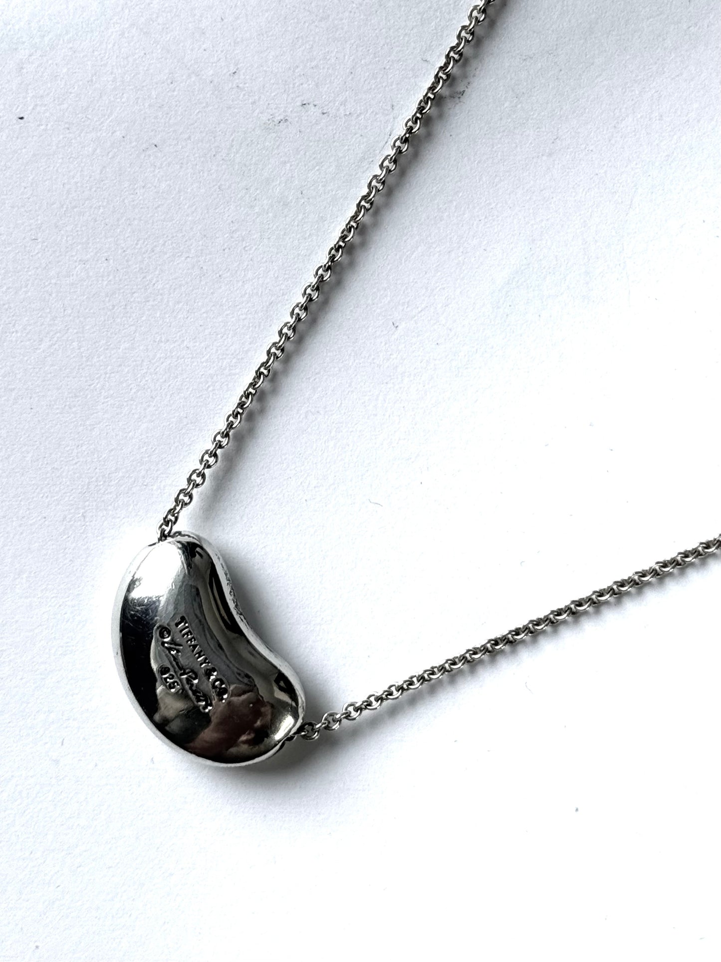 Tiffany & Co Elsa Peretti Large Bean Necklace Silver 925 Authentic