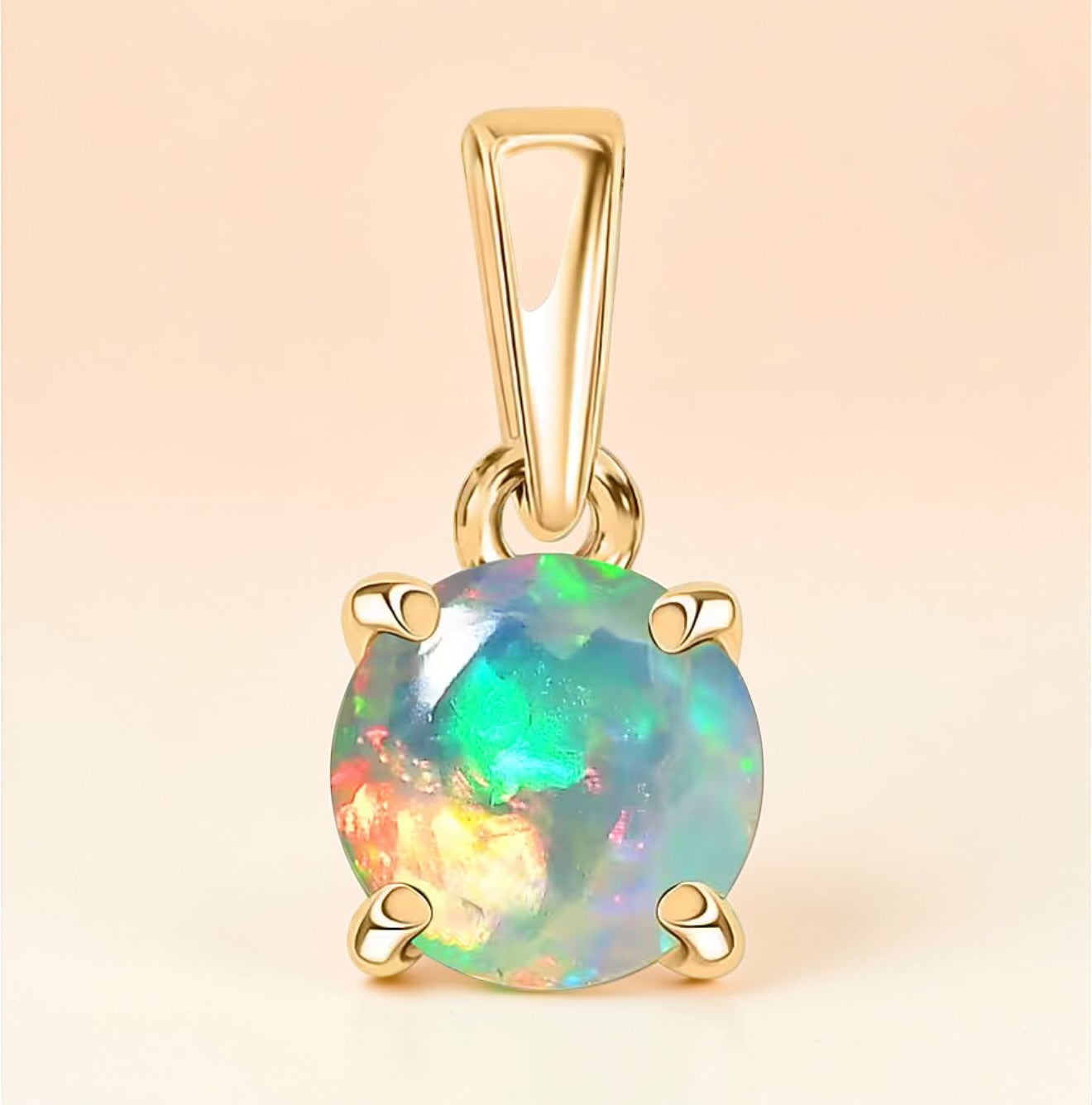 New AAA Opal 9ct Gold Pendant & 18" 9ct Gold Chain