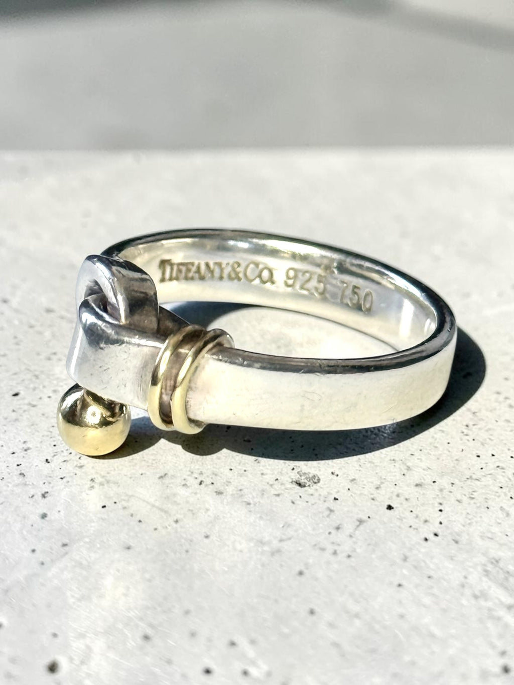 Tiffany & Co 18kt Gold & Silver Hook & Eye Ring