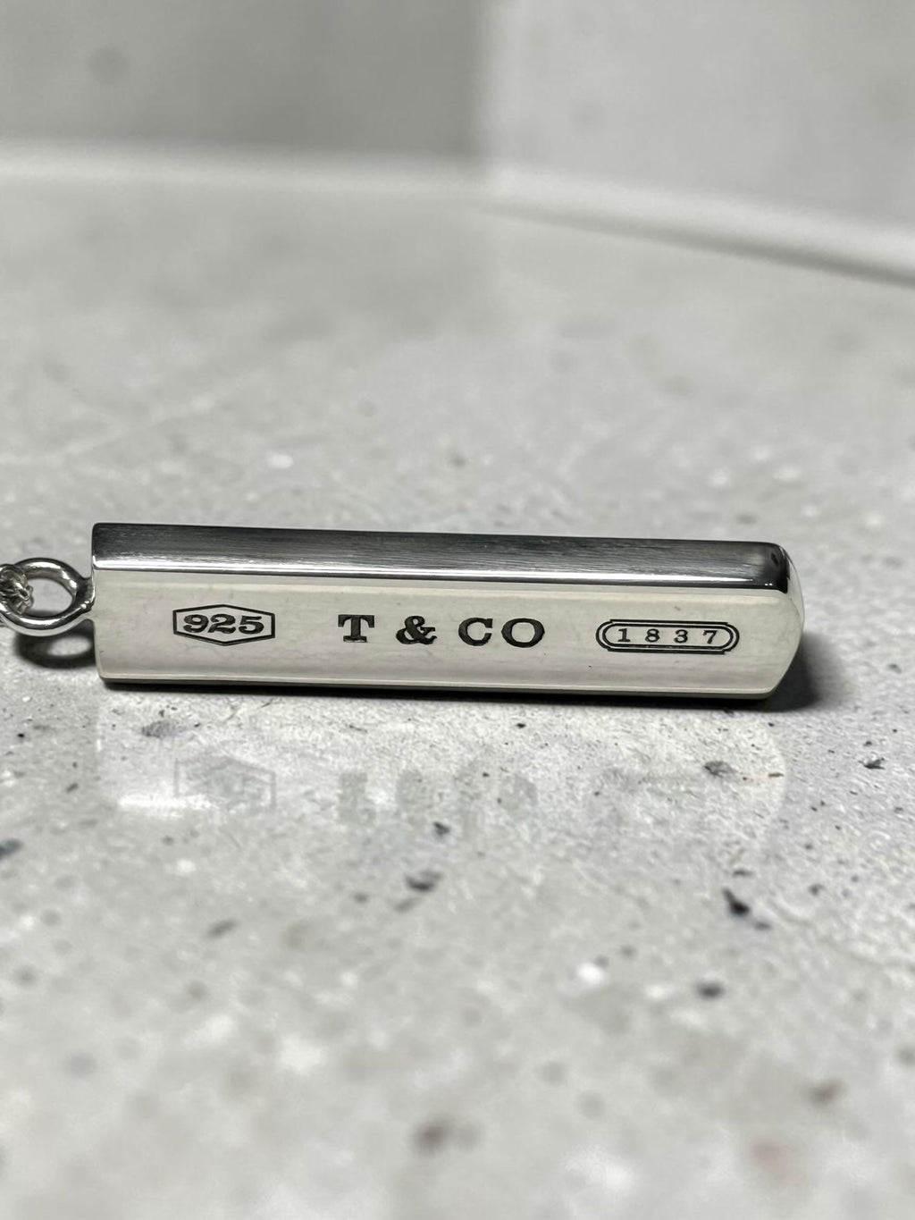 Tiffany & Co 1837 Ingot 925 Silver Pendant & Chain