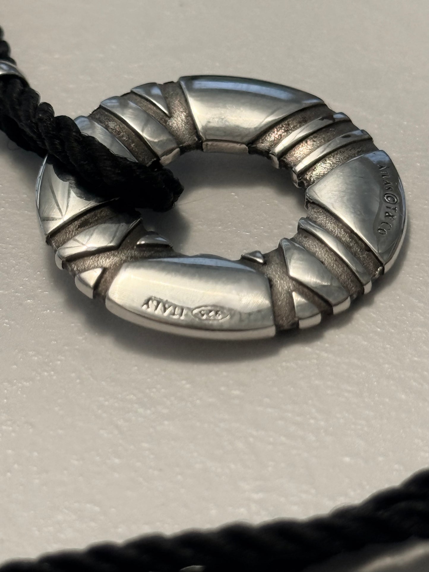 Tiffany & Co Atlas Pendant & Original 24” Silk Cord