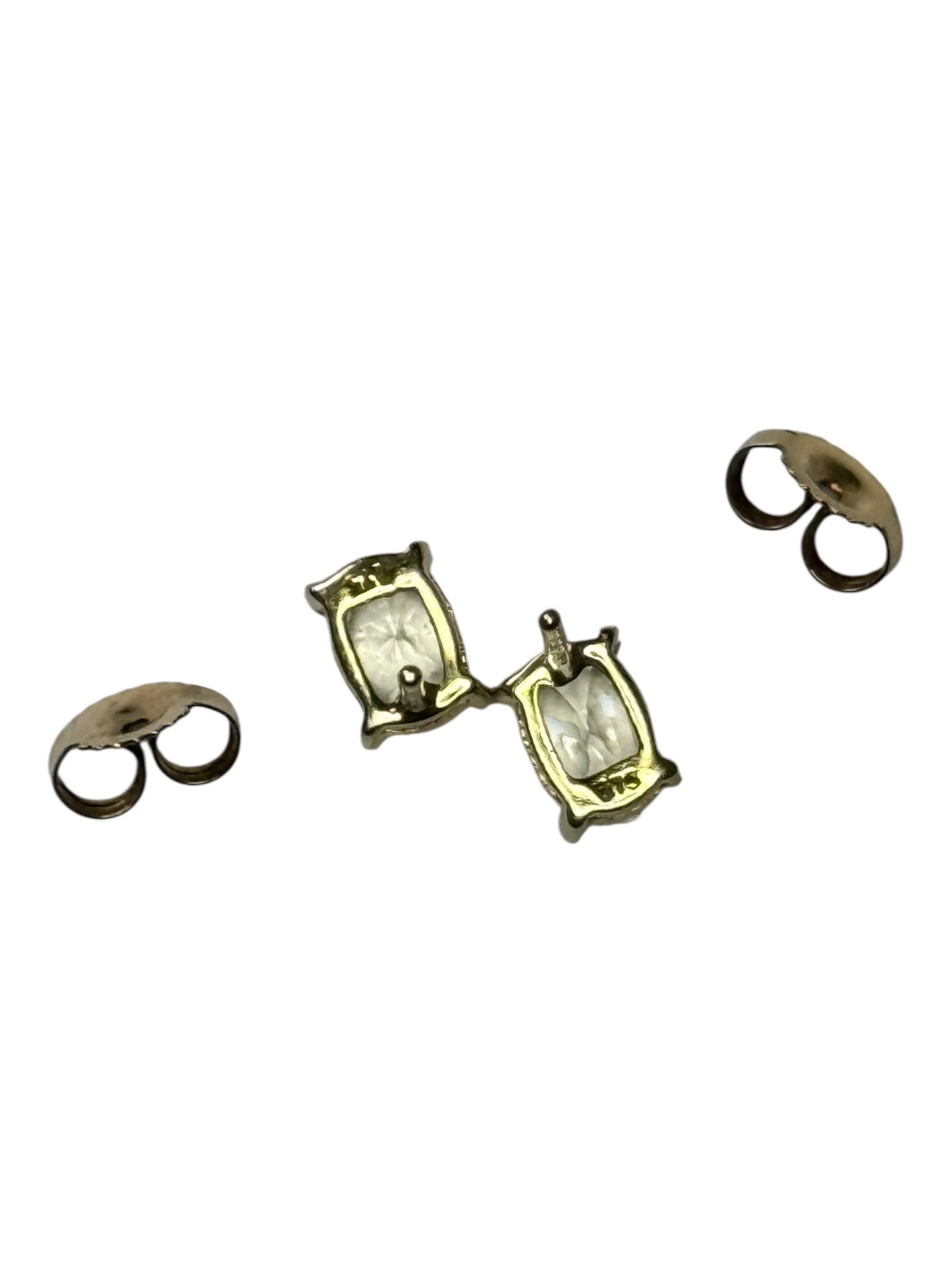 9k Gold Zircon 1.24ct Oval Stud Earrings