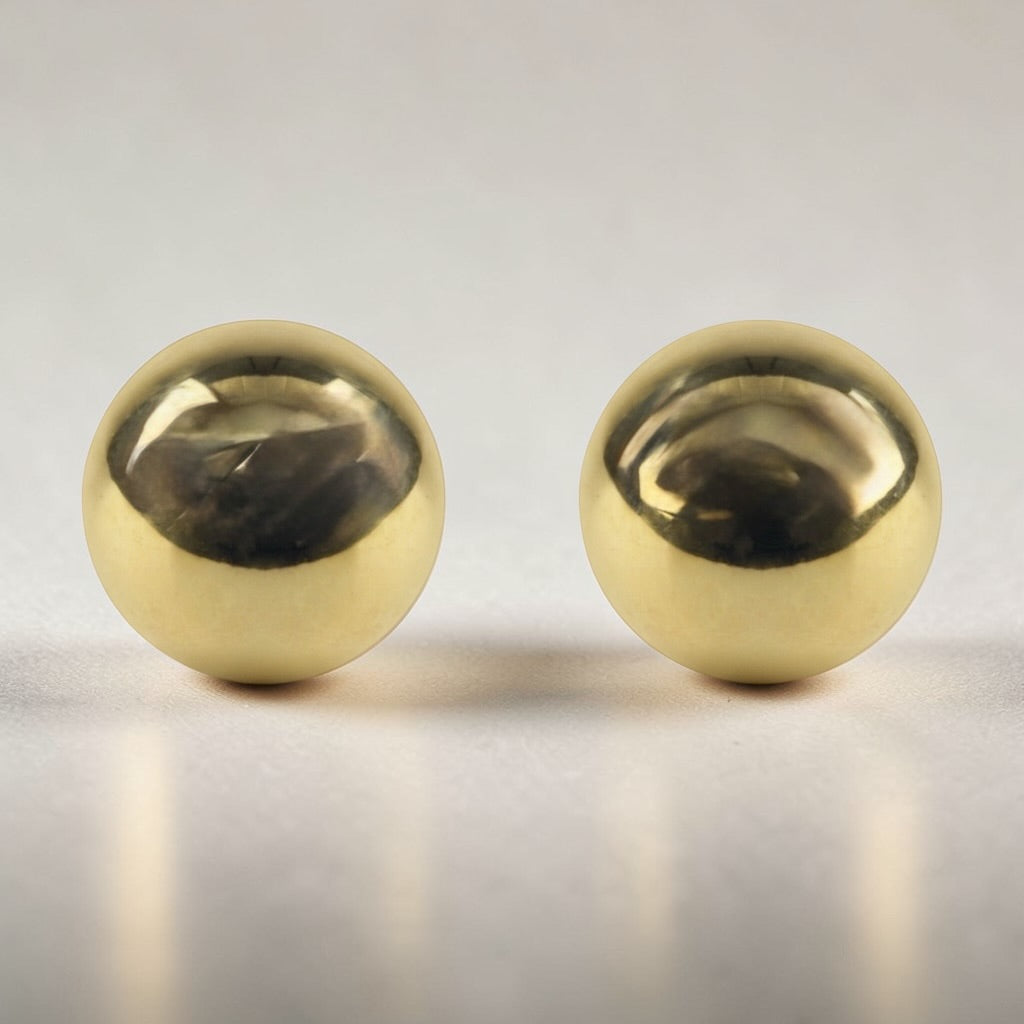 Solid 9ct Gold Ball Studs 6mm