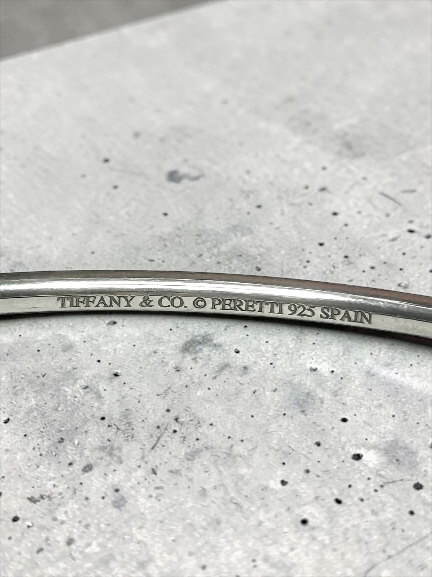 Tiffany & Co Peretti Open Heart Bangle 925 Silver