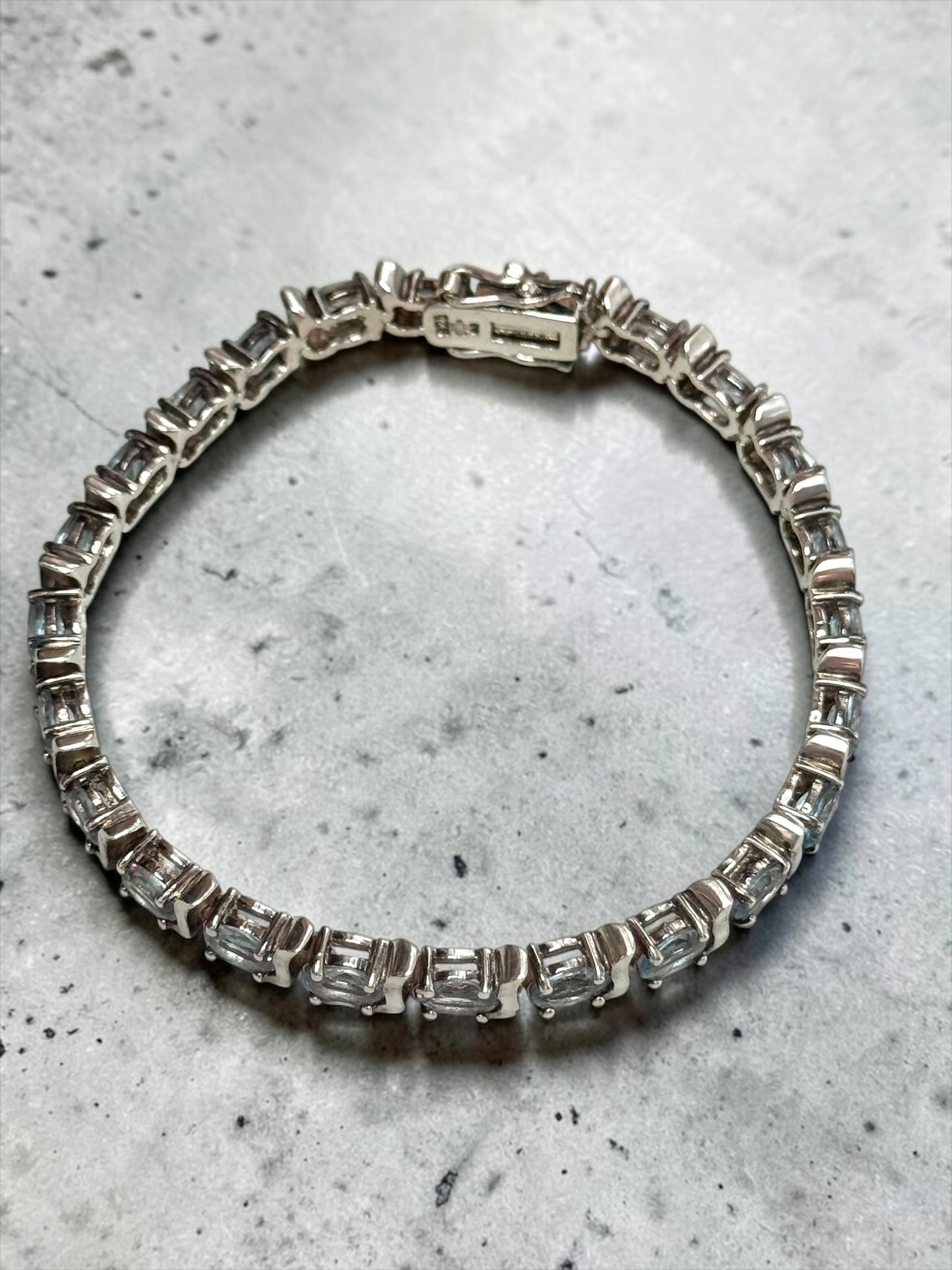 10ct Swiss Topaz 925 Silver Tennis Bracelet Hallmarked