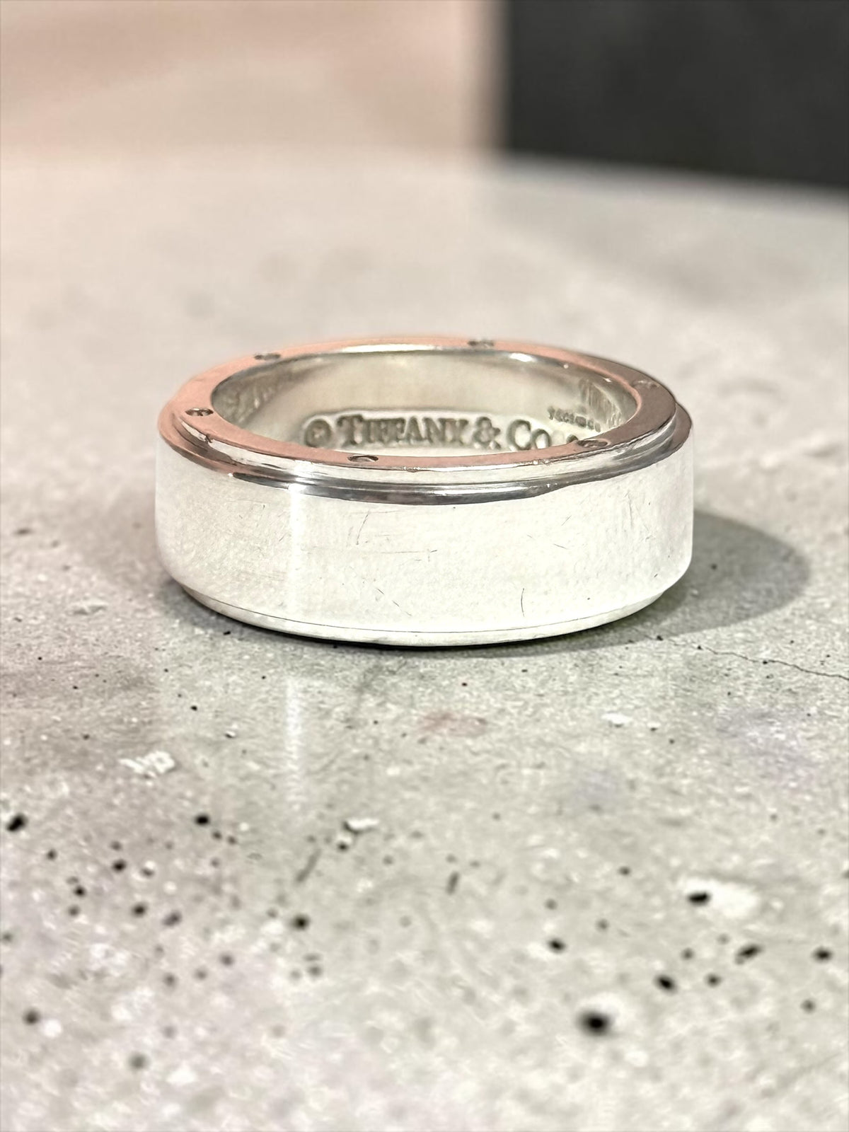 Tiffany & Co Unisex Metropolis Silver Band Ring Size V Hallmarked