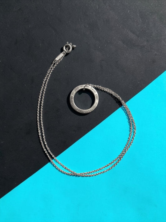 Tiffany & Co 1837 Circle Pendant 925 Silver & Matching Chain