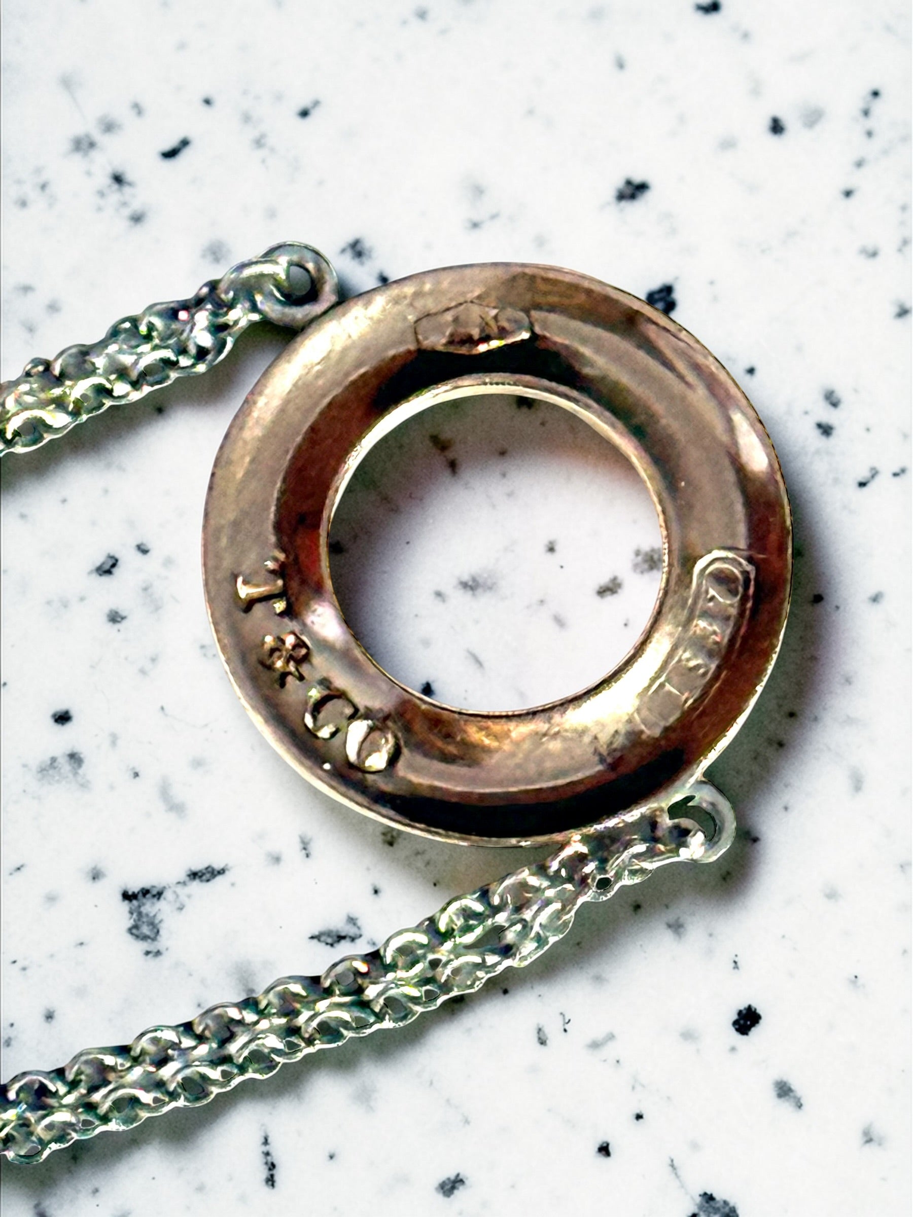 Tiffany & Co Rare Rubedo Circle Silver Double Chain Bracelet 7"