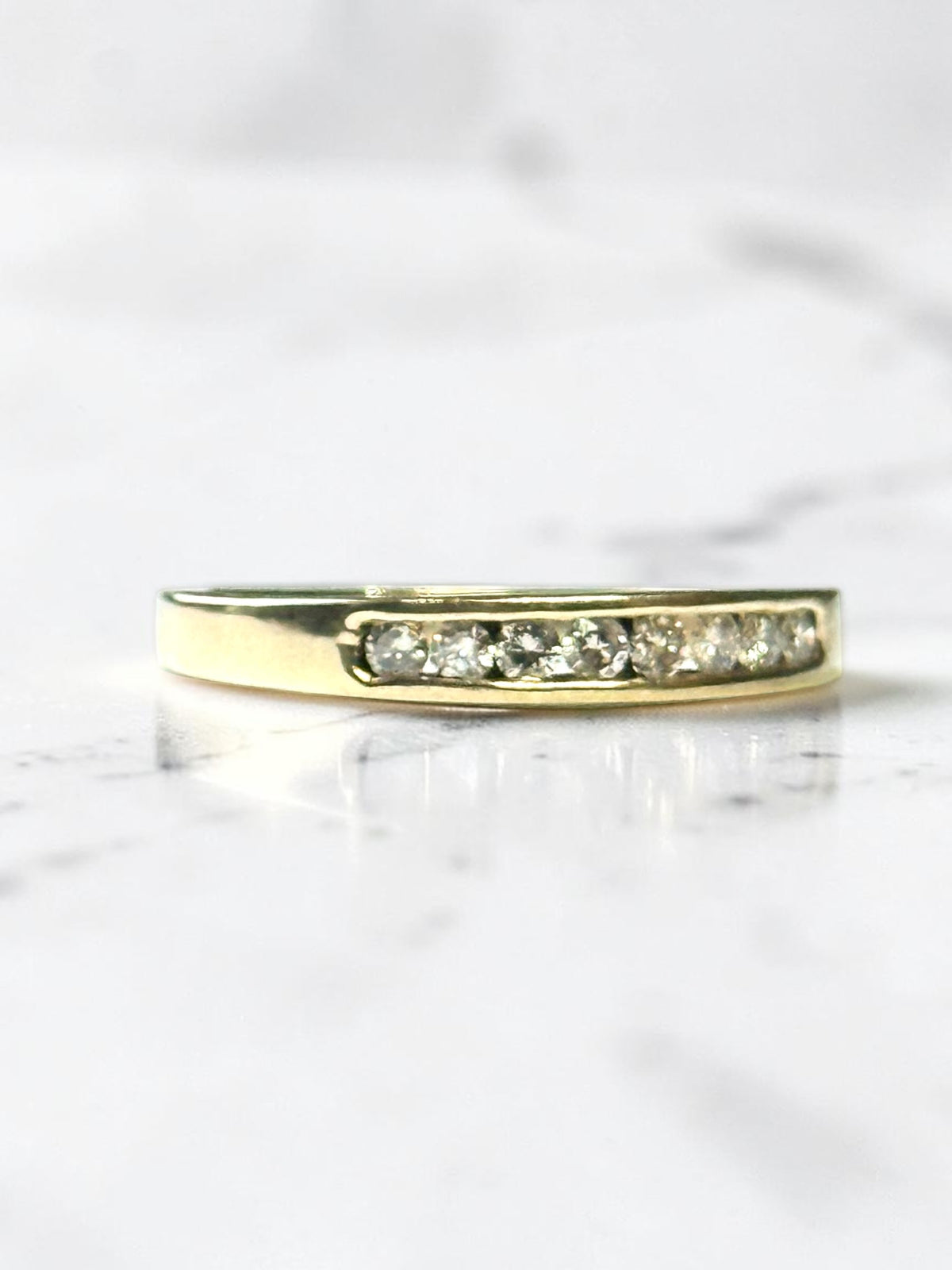 0.25ct Diamond Channel Set 9k Gold Ring Size Q 1/2