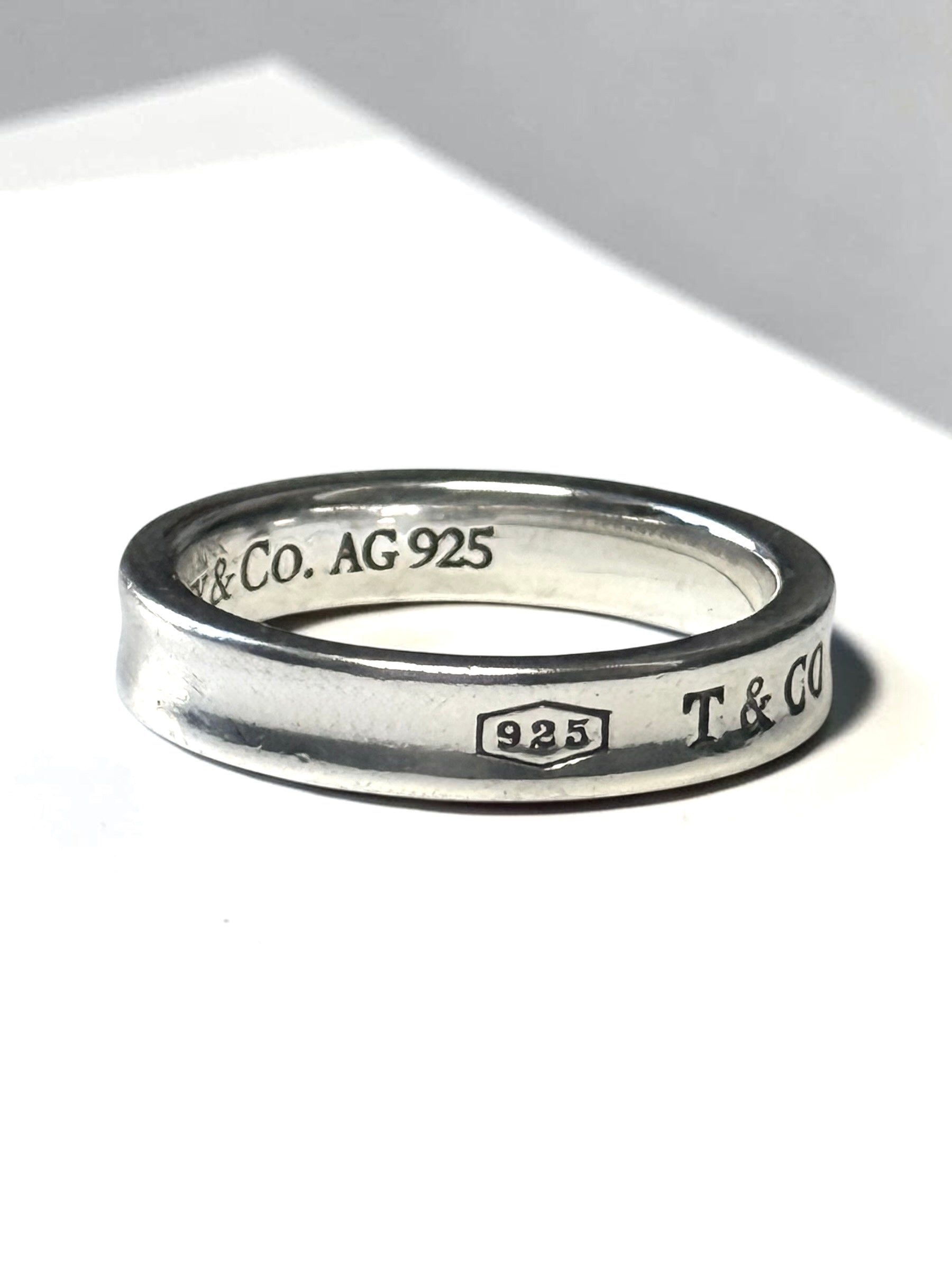 Tiffany & Co Concave Narrow Band 1837 Silver 925 Ring Size L