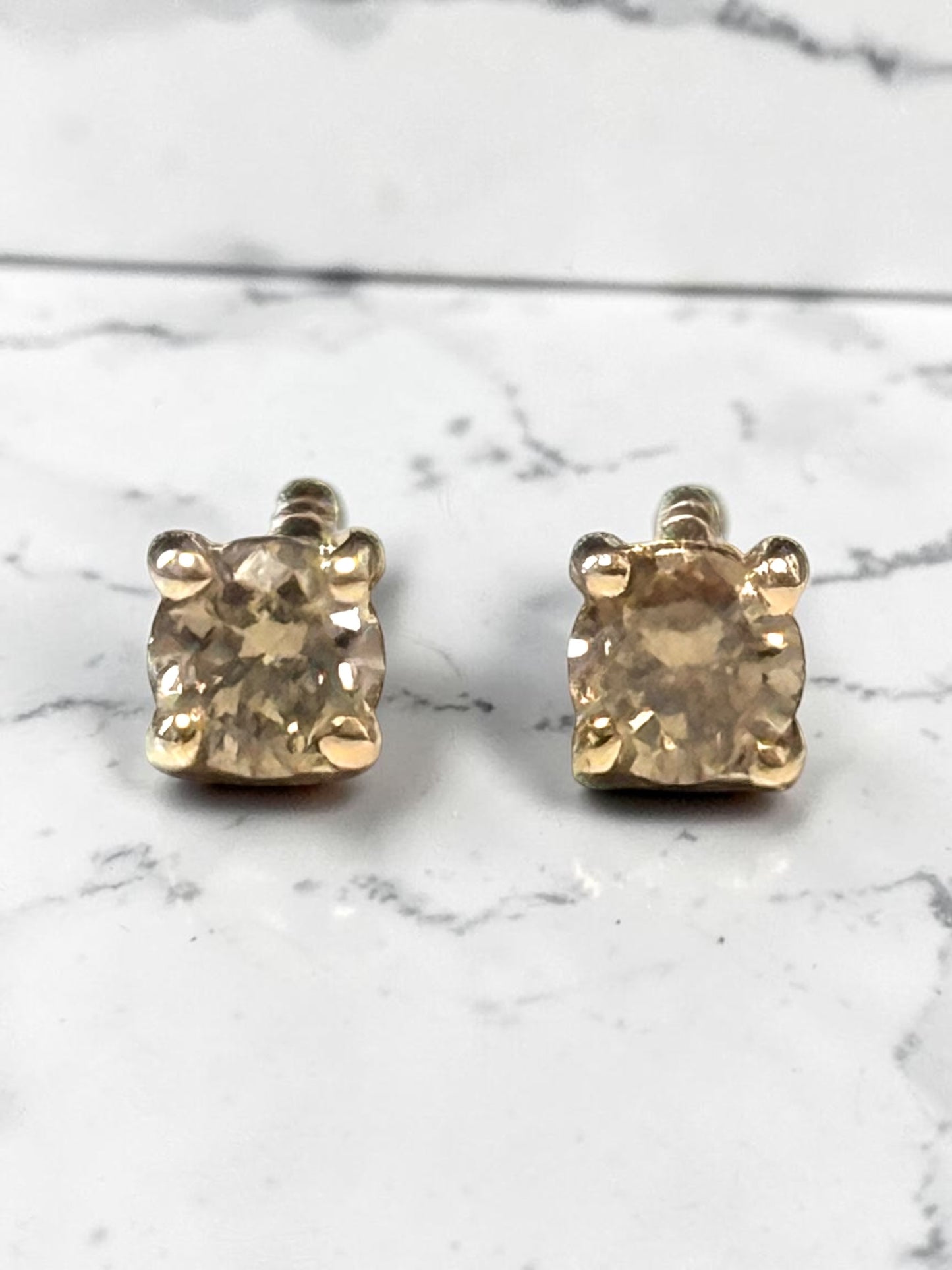 0.2ct Champagne Diamond 9K Rose Gold Earring Studs