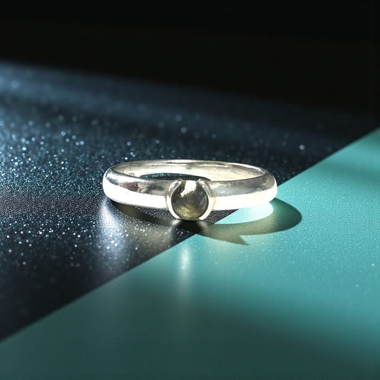 Rare Vintage Tiffany & Co Peridot Silver Stacking Ring Size K