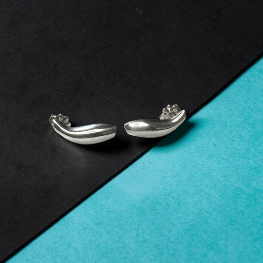 Very Rare Tiffany & Co Frank Gehry Fish Drop Stud Earrings Silver 925