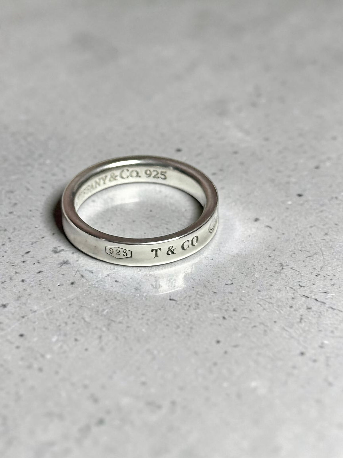 Tiffany & Co Concave Narrow Band 1837 Silver 925 Ring Size N