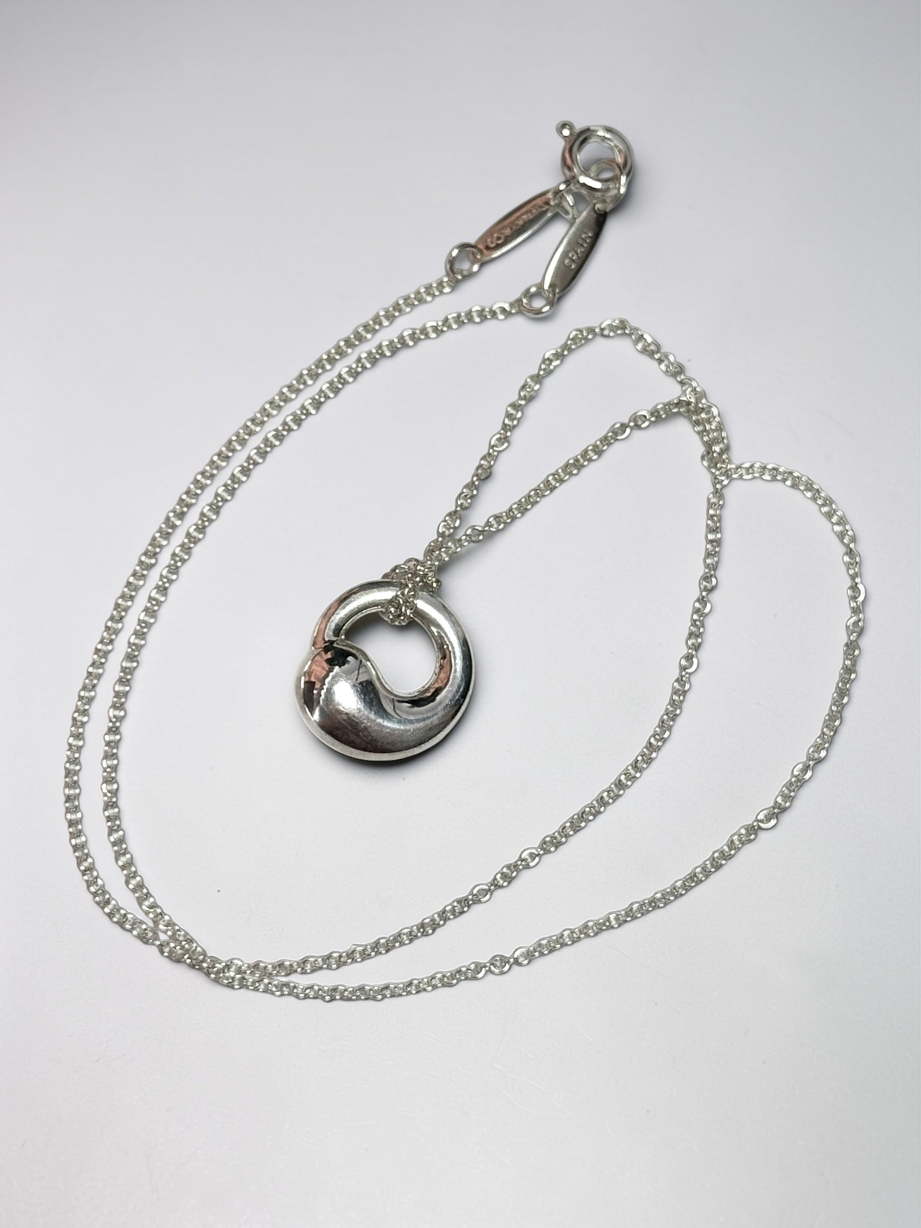 Authentic Tiffany & Co - Elsa Peretti Eternal Circle Pendant & Tiffany Chain