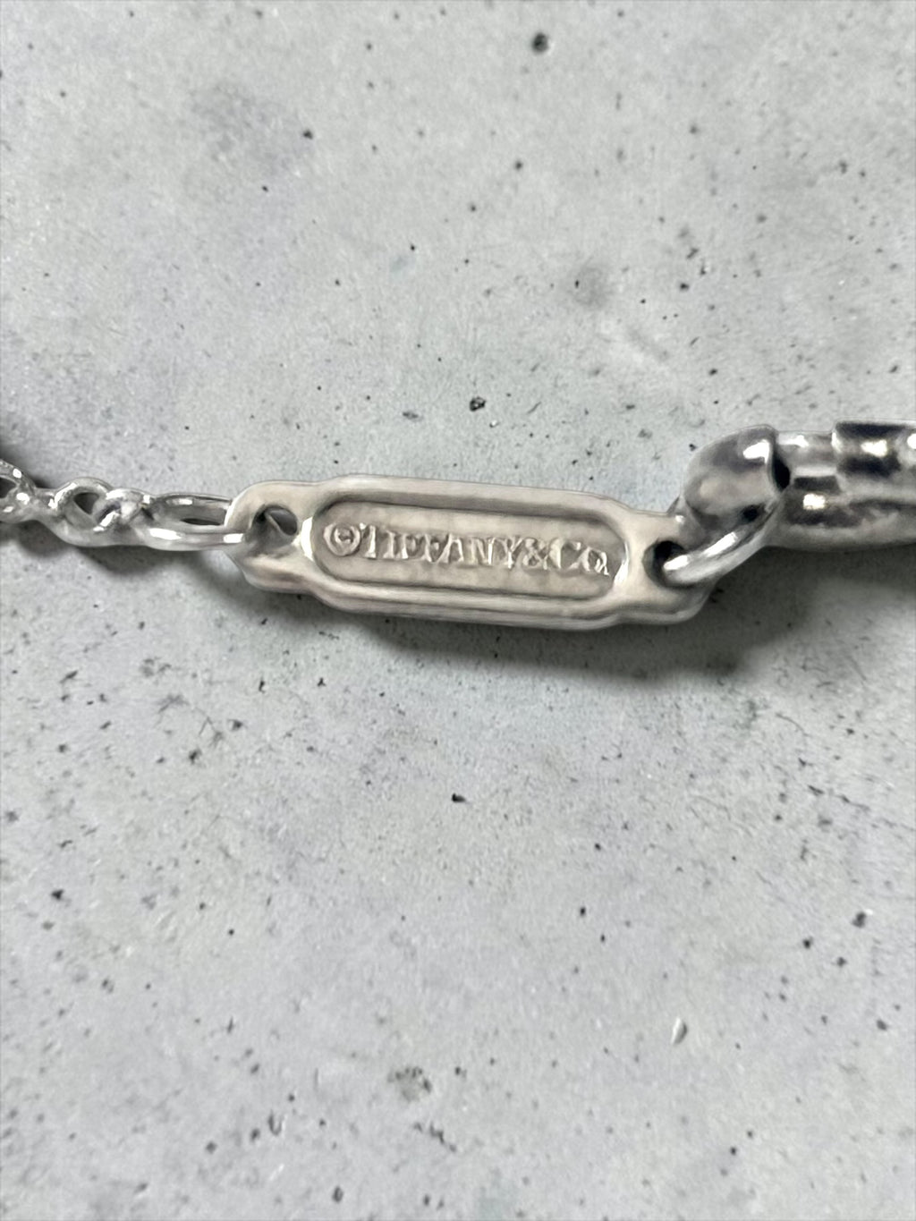 Tiffany & Co Two Silver Interlocking Circle Pendant Marked 925 Necklace