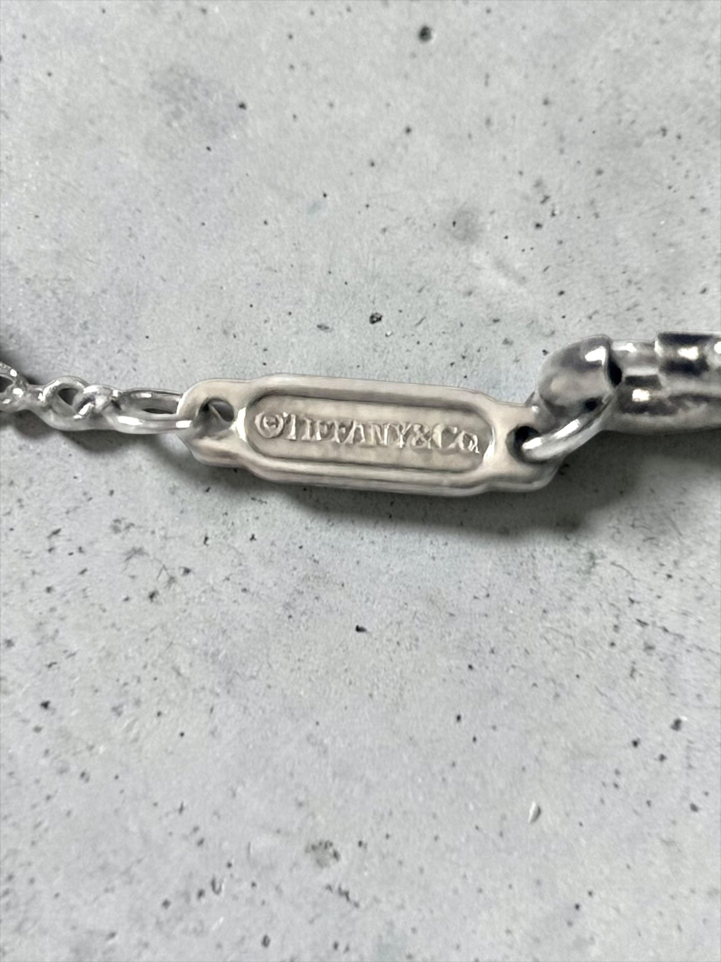 Tiffany & Co Two Silver Interlocking Circle Pendant Marked 925 Necklace