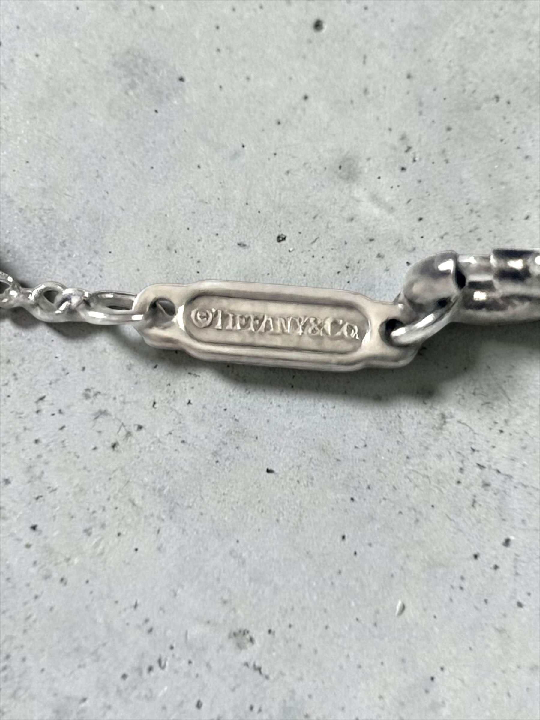 Tiffany & Co Two Silver Interlocking Circle Pendant Marked 925 Necklace
