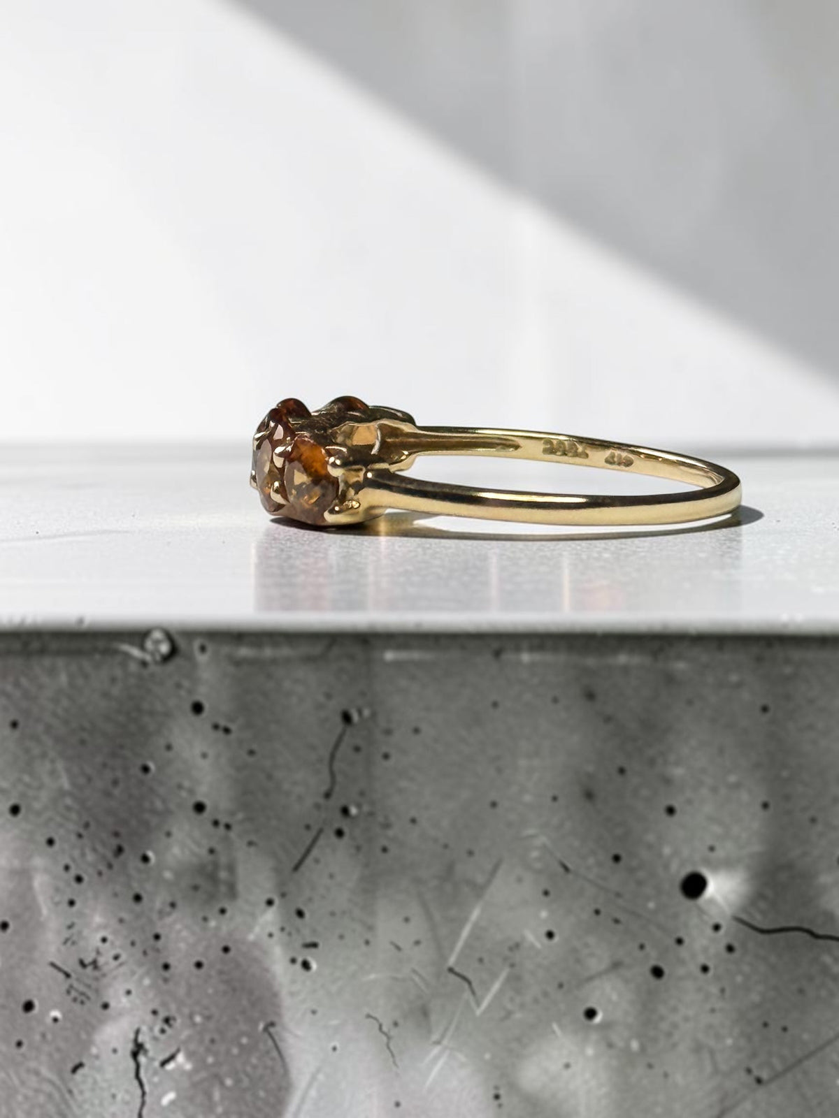 Rare Imperial Topaz 1.25ct Five Stone 10k Gold Ring