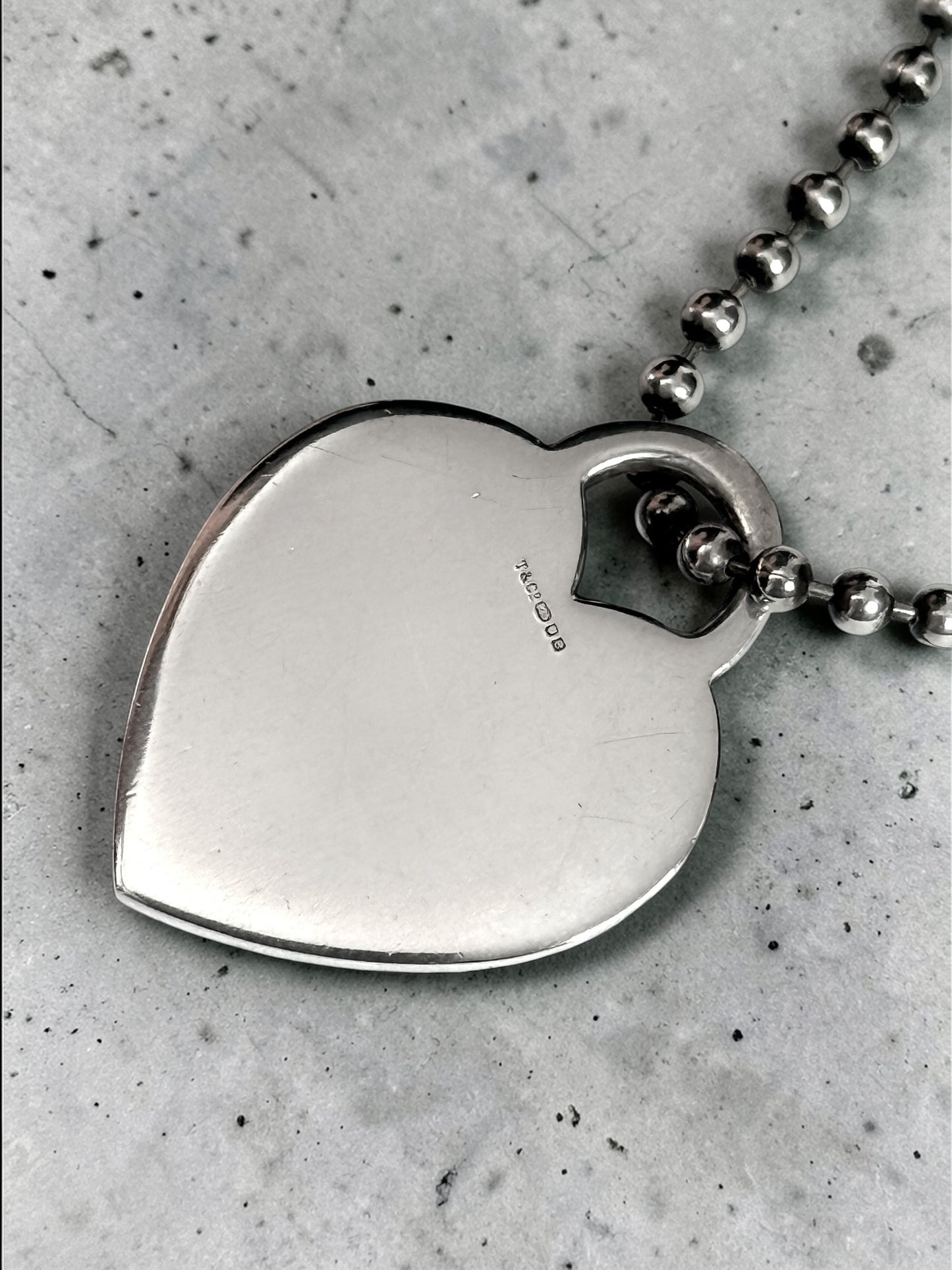 Tiffany & Co Return To Tiffany Heart With 34" Beaded Chain Silver 925